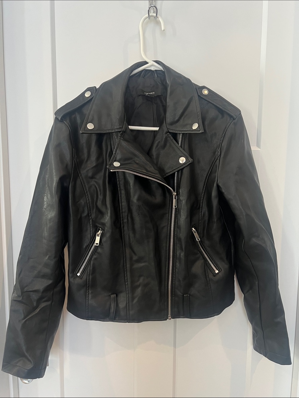 Forever 21 Black Faux Leather Moto Jacket